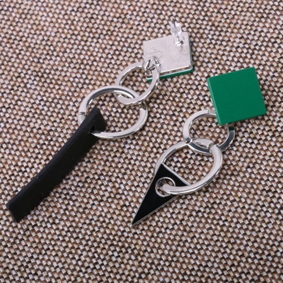 Original Design Geometric Asymmetric Earrings - Picture 3 of 6